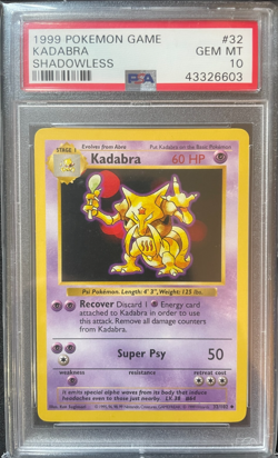 1999 Pokemon Game - Kadabra - Shadowless - PSA 10 - Image 1