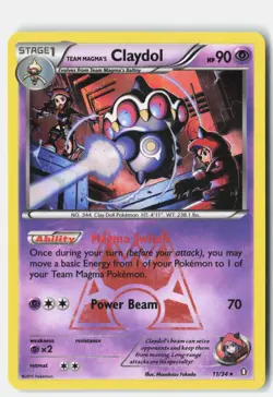 Team Magma's Claydol 11/34 Double Crisis Pokemon Reverse Holo LP Masakazu Fukuda - Image 1