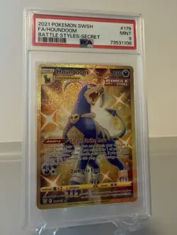 2021 Pokemon Sword & Shield #179 Houndoom Secret Rare PSA Mint 9 - Image 1