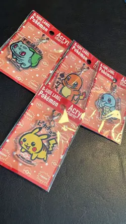 Charmander Pikachu 151 B Side Label Japan Pokemon Center Exclusive Charm Keyring - Image 1