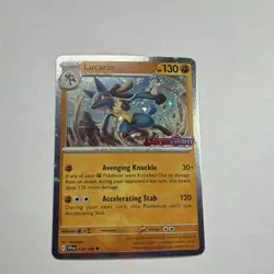 Pokemon TCG Lucario Scarlet & Violet Stamp 114/198 Holo Uncommon 130 HP EN - Image 1