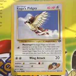 Wizards of the Coast Koga's Pidgey Gym Challenge Unc Unlimited ENG 40HP 49/132 - Image 1