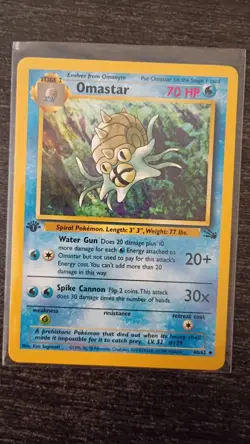 Wizards of the Coast Pokemon Omastar Fossil 40/62 1st Edition Unc 70 HP 1999 TCG - Image 3