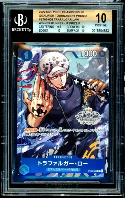 2022 Japanese One Piece Championship Promo Trafalgar Law ST03-008 Alt Art BGS 10 - Image 1