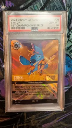 2024 Disney Lorcana Set Championship Prize Enchanted Rockstar Stitch PSA 10 - Image 1