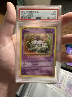 Pokemon Mew TCG Holo Rare Card 53/108 XY Evolutions PSA 9 - Image 1