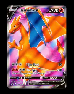 2020 Pokemon CHARIZARD V Black Star Promo FULL ART Ultra Rare HOLO Card #SWSH050 - Image 1