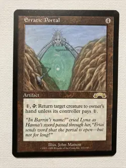 1x MTG Magic The Gathering ERRATIC PORTAL (Exodus RARE) Artifact UNPLAYED MINT - Image 1