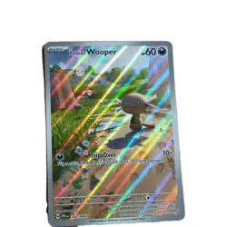 Pokemon Paldean Wooper 102/094 Holo Illustration Rare Me02 English 60 HP - Image 1