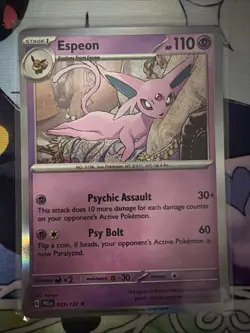Espeon 033/131 Rare Holofoil -Pokemon TCG Prismatic Evolution NM condition - Image 1