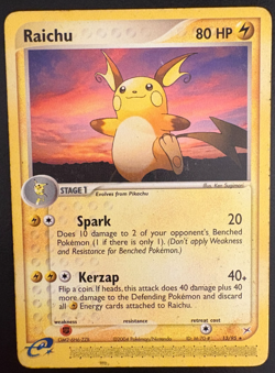 Pokemon Raichu 13/95 EX Team Magma VS Aqua Regular Rare MP - Image 1