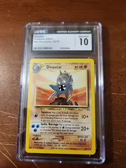Pokemon 1st Edition Omastar 43/75 Neo Discovery CGC 10 - Image 1