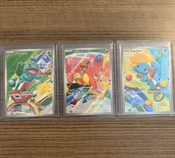 Pokemon TCG First Partner Kanto Starters Illustration Rare Promos Lot - Image 1