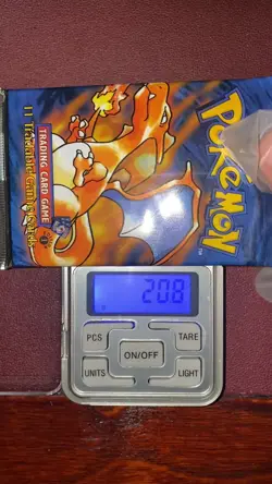 HEAVY 21.2g Pokemon 1st Edition Shadowless SEALED Booster Pack (Charizard) - Image 2