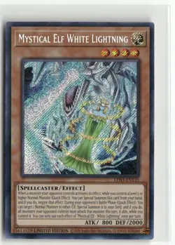 Yugioh Mystical Elf White Lightning LDS3-EN135 Secret Rare Limited NM - Image 1