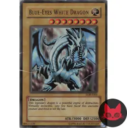 Yugioh Blue-Eyes White Dragon LOB-E001 Ultra Rare HP - Image 1