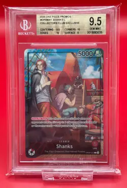 2025 One Piece Promo Shanks Leader OP09-001 Collectors Club Exclusive BGS 9.5 PW - Image 1
