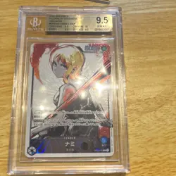 Bandai One Piece Nami Alt Art Leader Foil OP03-040 Pillars Japanese Beckett 9.5 - Image 1