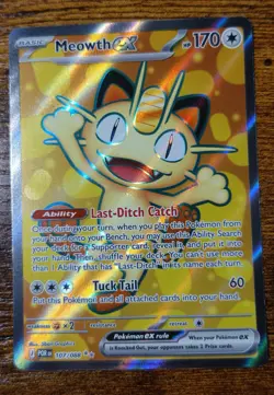 Meowth ex 107/088 Perfect Order Full Art Holo Pokemon Card NM - Image 1