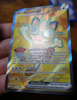 Meowth ex 107/088 Perfect Order Full Art Holo Pokemon Card NM - Image 3