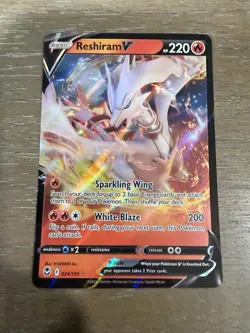 Reshiram V 024/195 Silver Tempest Ultra Rare Holo Pokemon Card NM - Image 1