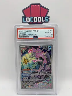 2023 POKEMON PAR EN-PARADOX RIFT ILLUSTRATION RARE #192 VELUZA PSA 10 - Image 1