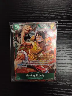 One Piece TCG Monkey.D.Luffy P-135 OP16 Pre-Release Winner Card Sealed - Image 1