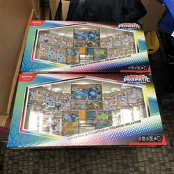 POKEMON PRISMATIC EVOLUTIONS LUCARIO & TYRANITAR PREMIUM COLLECTION LOT OF 2! - Image 1