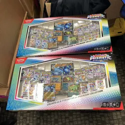 POKEMON PRISMATIC EVOLUTIONS LUCARIO & TYRANITAR PREMIUM COLLECTION LOT OF 2! - Image 2
