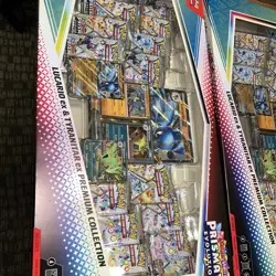 POKEMON PRISMATIC EVOLUTIONS LUCARIO & TYRANITAR PREMIUM COLLECTION LOT OF 2! - Image 3