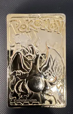 Pokemon 1999 23k Gold Plated Charizard Limited Edition BK Mini Card (stock# 001) - Image 1