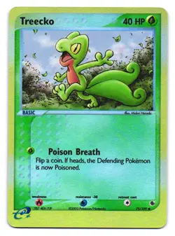 Treecko 75/109 Common Ruby & Sapphire Pokemon Reverse Holo LP - Image 1