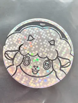 Wooloo plastic medal coin Holo Pokemon Japanese Pocket Monster NINTENDO RARE - Image 1