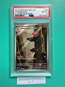 2023 Pokemon 151 Charmeleon 169/165 Illustration Rare PSA 8 NM-MT - Image 1