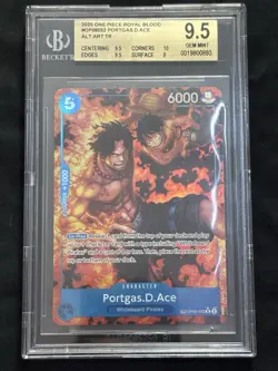 2025 ONE PIECE ROYAL BLOOD PORTGAS.D.ACE #052 ALT ART TREASURE RARE BGS 9.5 GEM - Image 1