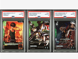 PSA10 x3 Mobile Suit Gundam Wing Card Set ST02-001 GD01-024 ST02-010 - Image 1