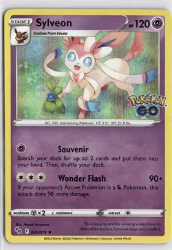 Sylveon - Holo Rare - Pokemon GO 035/078 Stamped Card LP - Image 1