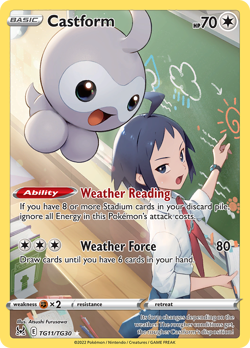 Castform TG11/TG30 Holo Lost Origin Trainer Gallery Pokemon NM/M - Image 2
