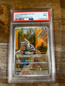 Pokemon 2024 11 SVP En Promo Paldean Fates ETB MIMIKYU #075 PSA 9 Mint RARE - Image 1