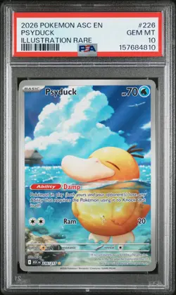 2026 POKEMON ASC EN-ASCENDED HEROES ILLUSTRATION RARE #226 PSYDUCK PSA 10 - Image 1