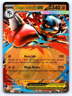 Mega Lucario ex 077/132 Double Rare Mega Evolution Pokemon Near Mint - Image 1