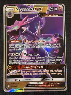 2019 POKEMON UNIFIED MINDS NAGANADEL GX 160/236 ULTRA RARE - Image 1