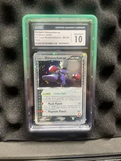 CGC 10 Rocket's Hitmonchan ex 98/109 EX Team Rocket Returns Holo (2004) *SWIRL* - Image 3