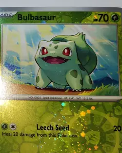 Swirl 🌀 Bulbasaur 001/165 Reverse Cosmos Holo Bleed Error Rare Pokemon TCG ✨ - Image 3