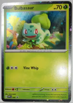 Pokemon Bulbasaur Swirl 🌀 Cosmo Holo Bleed Error Rare Black Star Promo 046 ✨ - Image 1
