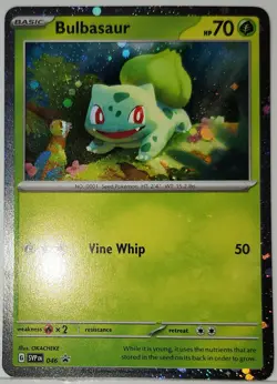Pokemon Bulbasaur Swirl 🌀 Cosmo Holo Bleed Error Rare Black Star Promo 046 ✨ - Image 2