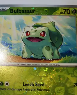 Swirl 🌀 Bulbasaur 001/165 Reverse Cosmos Holo Bleed Error Rare Pokemon TCG ✨ - Image 3