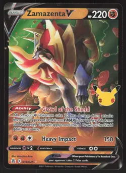 Zamazenta V 018/025 Ultra Rare Pokemon TCG Celebrations NM - Image 1