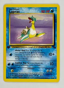 1999 Pokemon Fossil Lapras 25/62 1st Ed Non-Holo Rare Never Played NM - Image 1