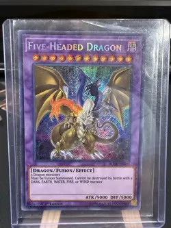 YUGIOH FIVE-HEADED DRAGON BLHR-EN000 SECRET 1ST ED NM ALT ART - Image 1